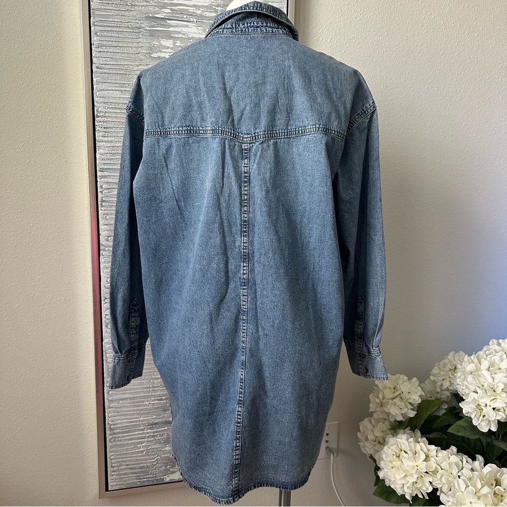 Jessica Simpson Blue Denim Button-Up Shirt Size L - Picture 11 of 14